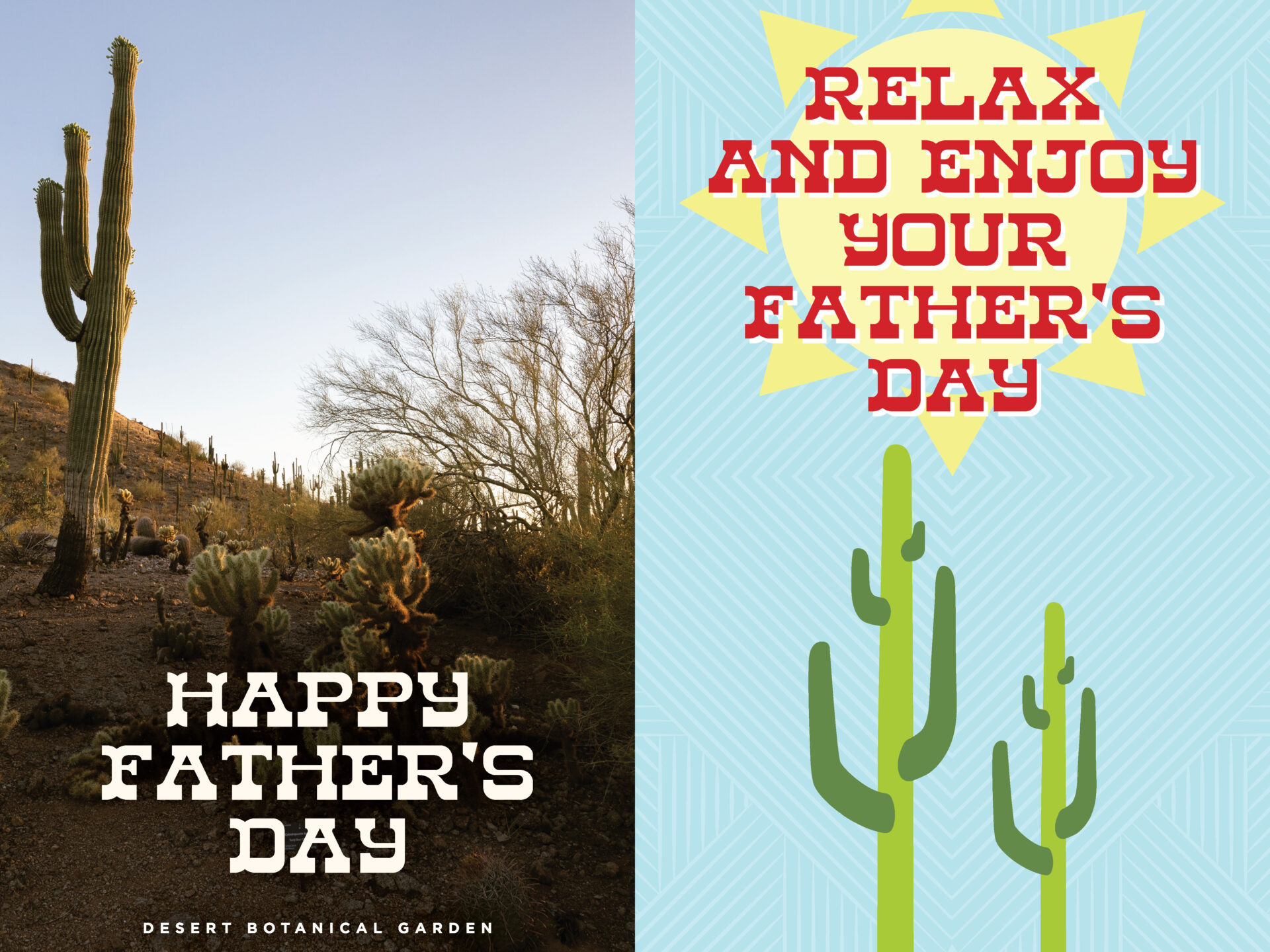 set of 2 Happy Father\u2019s Day On point Father\u2019s Day Card Father\u2019s Day Cactus Gift Box