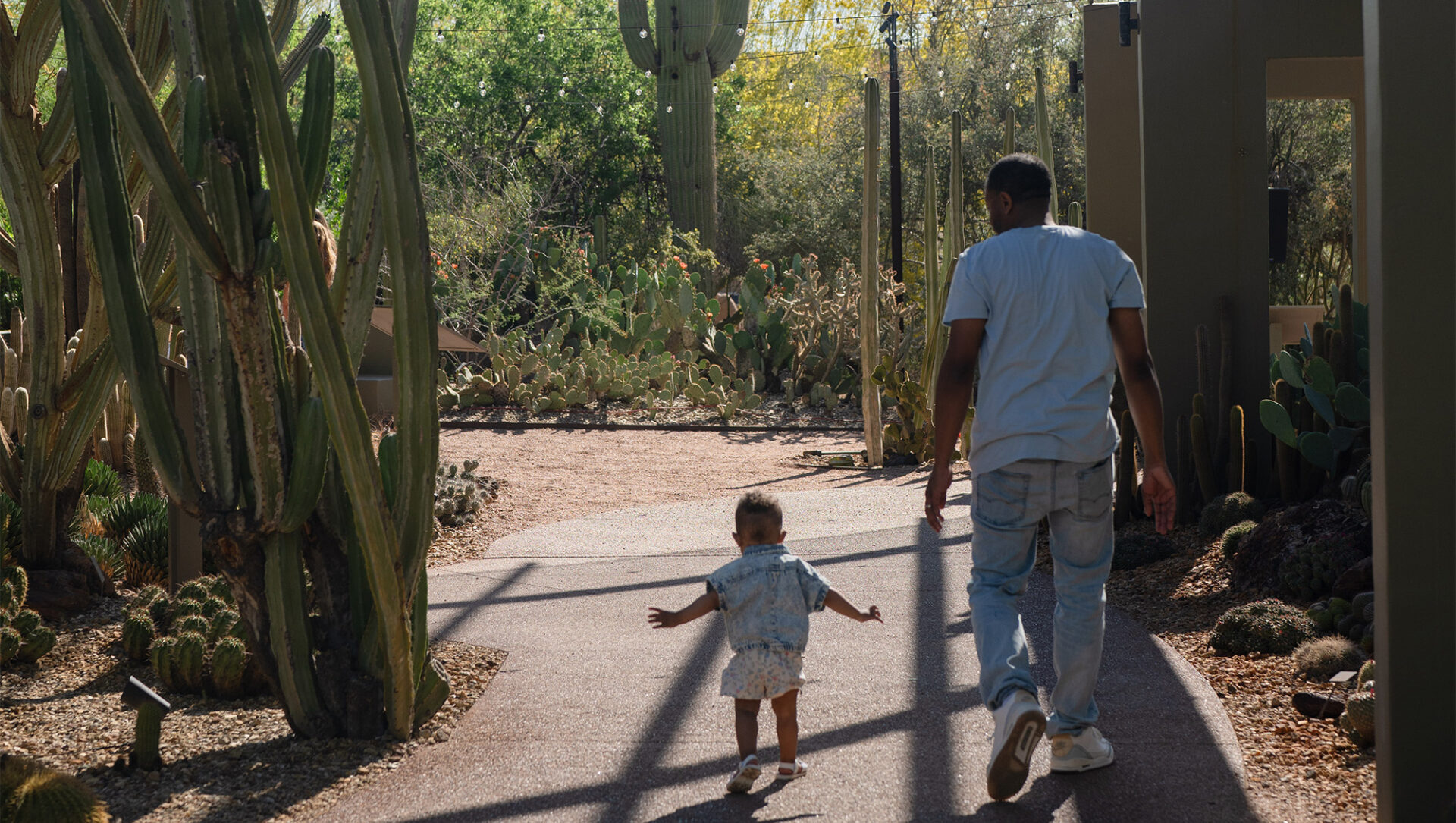 Family Exploring Wildflower Trail at Desert Botanical Garden